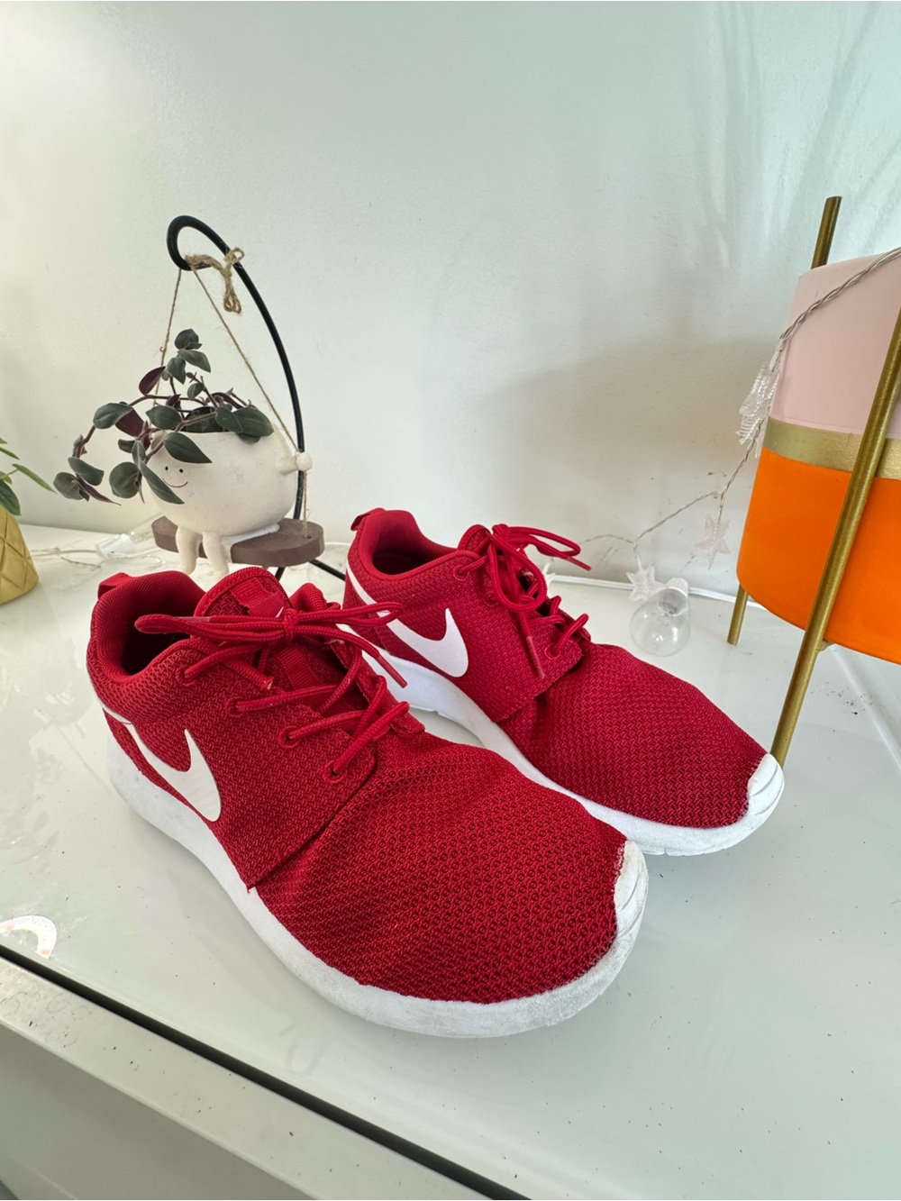 Nike Roshe Red Mesh Running Shoes with White Swoosh US 8 - Picture 5 of 6